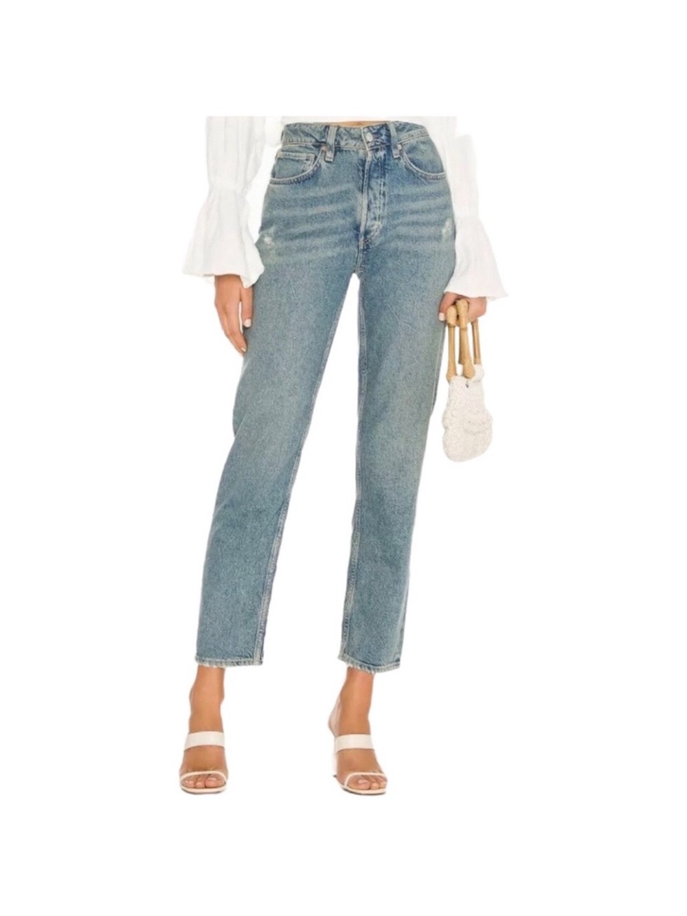Free People We The Free Fast Times High Rise Distressed Mom Jeans Size 26